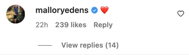La modelo comentó un emoji de corazón rojo debajo de la reciente publicación de Rodgers en Instagram.