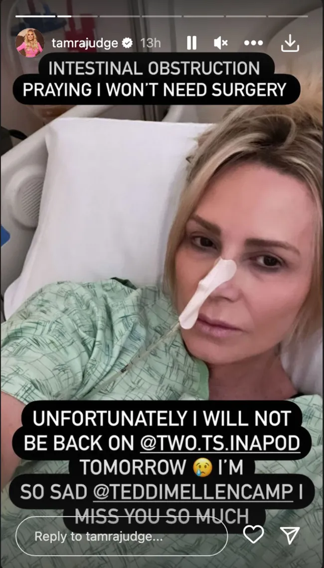 La estrella de “Real Housewives of Orange County”, Tamra Judge, fue hospitalizada y le diagnosticaron una obstrucción intestinal.
