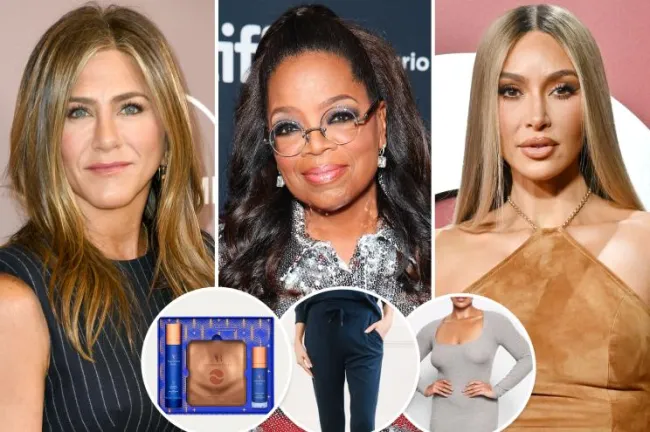 Jennifer Aniston, Oprah y Kim Kardashian con inserciones de cuidado de la piel, joggers y un suave vestido lounge
