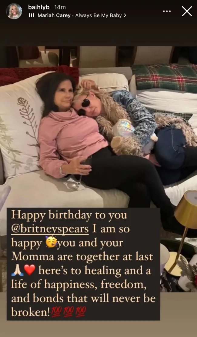 Si bien Britney y su madre han tenido una relación difícil en el pasado, parece que las dos se están uniendo nuevamente.baihlyb/Instagram