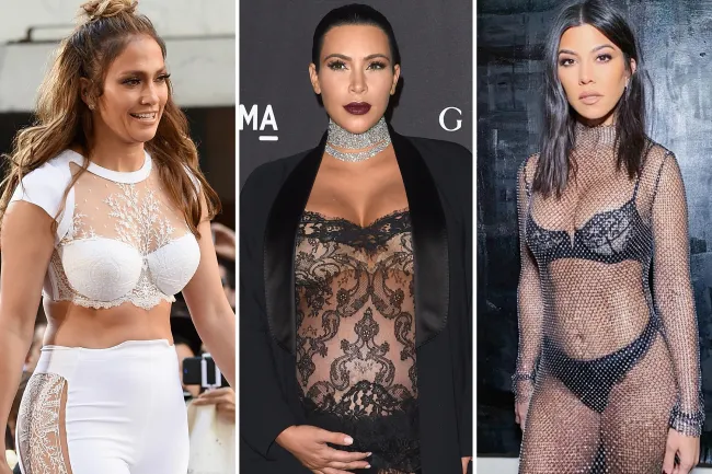 Jennifer López, Kim y Kourtney Kardashian luciendo lencería La Perla