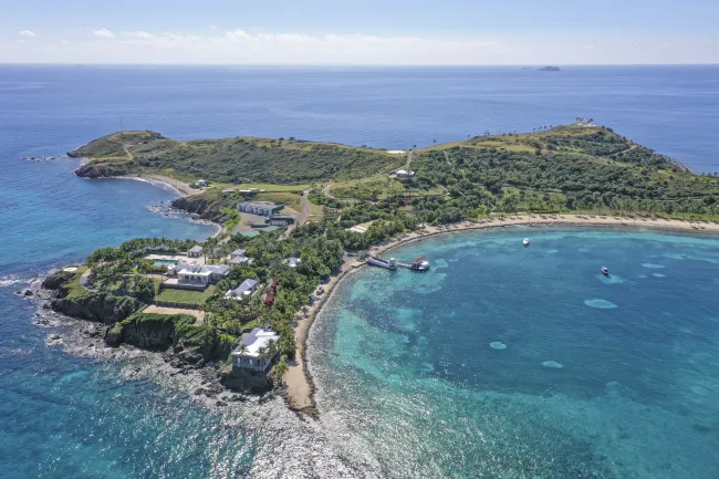 Little Saint James, isla privada en las Islas Vírgenes de Estados Unidos.  Anteriormente propiedad de Jeffrey Epstein.