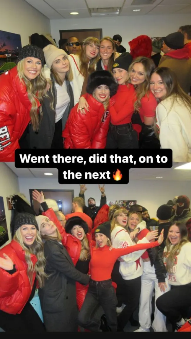 Brittany Mahomes, Taylor Swift, Kylie Kelce, Cara Delevingne