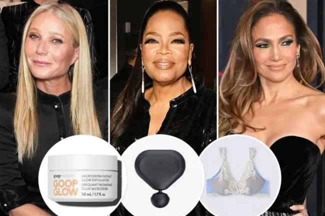 Gwyneth Paltrow, Oprah y Jennifer Lopez con incrustaciones de cuidado de la piel, un Theragun y un sujetador de encaje