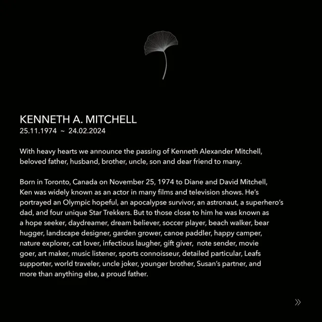 Una declaración de la familia de Kenneth Mitchell