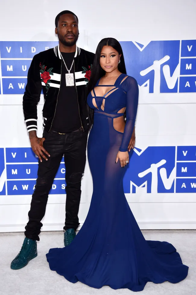 Meek Mill y Nicki Minaj en los MTV Video Music Awards 2016.