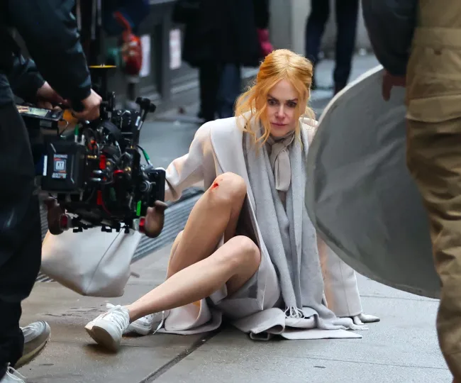 Nicole Kidman filmando una nueva película.