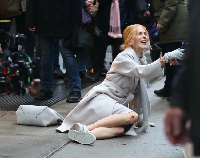 Nicole Kidman filmando una nueva película.