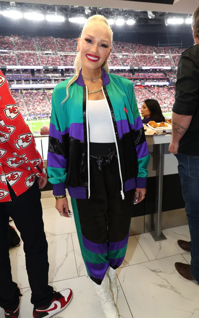 Gwen Stefani en el estadio del Super Bowl 2024