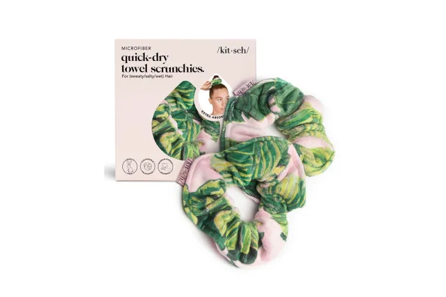 Gomas para el pelo estampadas en rosa y verde