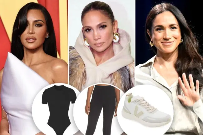 Kim Kardashian, Jennifer Lopez y Meghan Markle con inserciones de body, leggings y zapatillas Veja