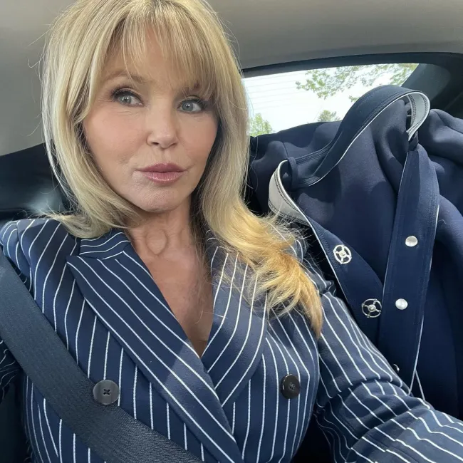 Selfie en el coche de Christine Brinkley