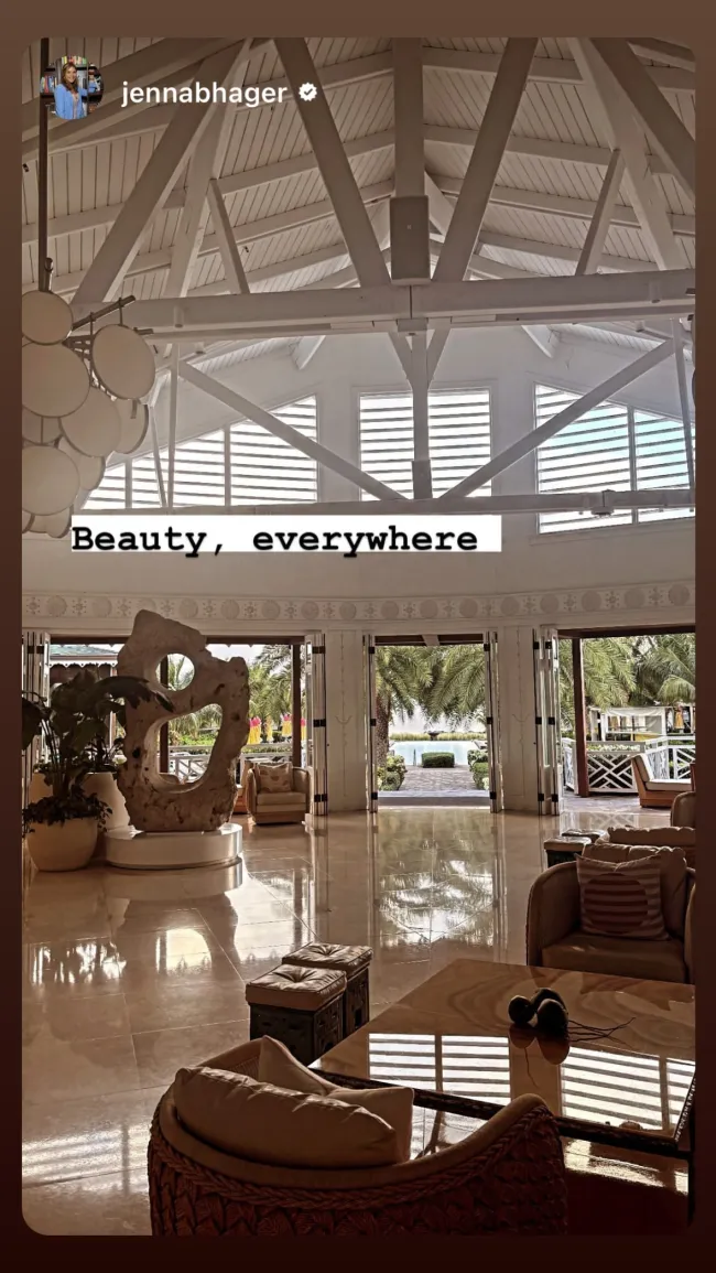 Historia de Instagram de Jenna Bush Hager sobre el Four Seasons Resort en Nevis