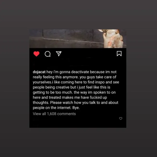 Título de Instagram de Doja Cat.