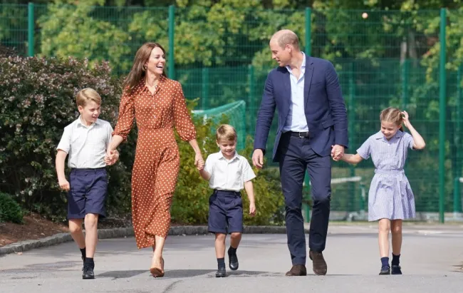 Kate Middleton, el príncipe William y sus tres hijos.