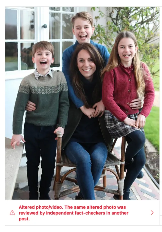 Kate Middleton y sus tres hijos.
