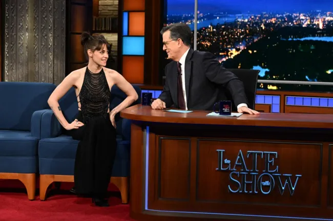 Stephen Colbert y Kristen Stewart