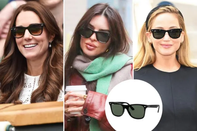 Kate Middleton, Emily Ratajkowski y Jennifer Lawrence con gafas de sol Ray-Ban