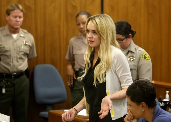 Lindsay Lohan en la corte en 2010.