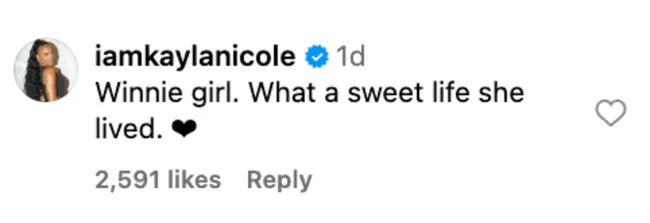 El comentario de Kayla Nicole.