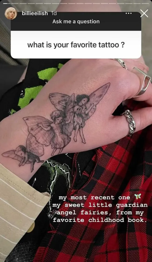 El tatuaje de hada de Billie Eilish en su mano