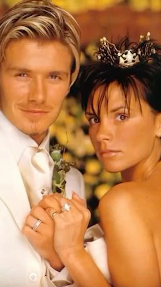 David y Victoria Beckham el día de su boda.