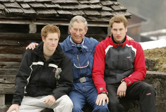 Príncipe Harry, Príncipe William y Rey Carlos