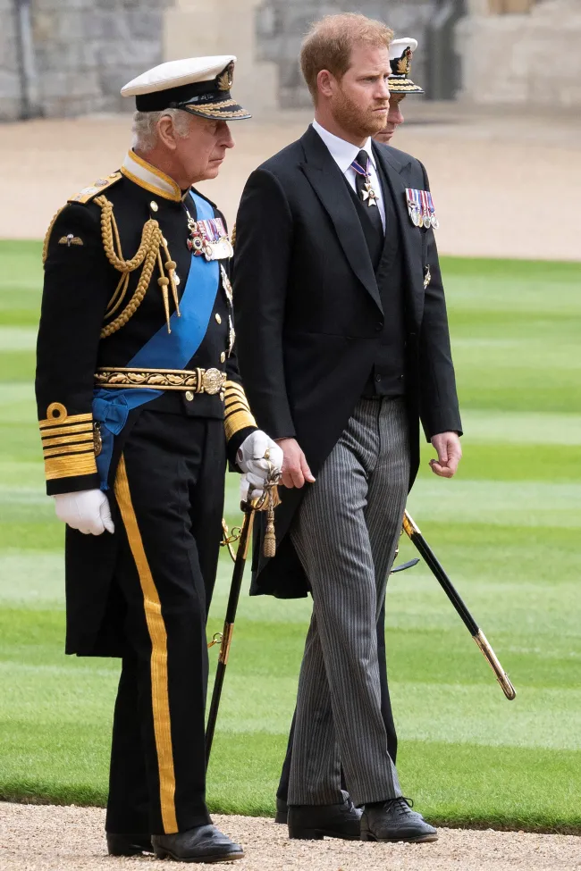 El rey Carlos y el príncipe Harry.