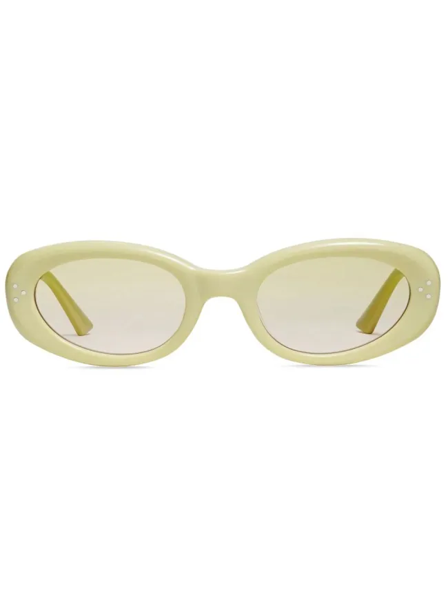 Gafas de sol con montura ovalada en blanco roto