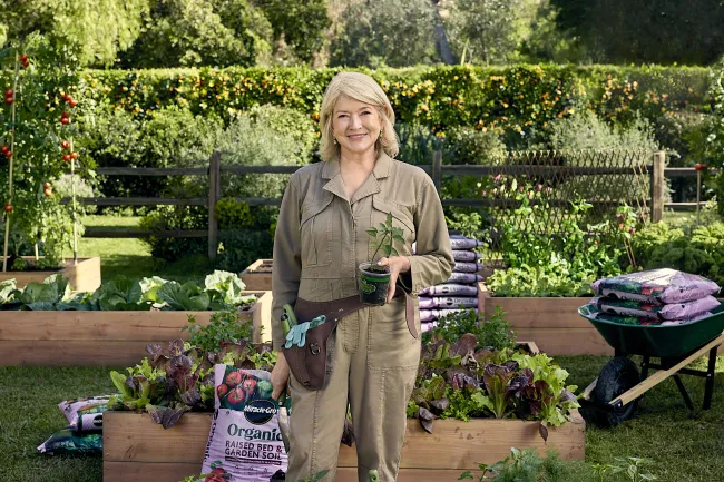 Martha Stewart en una campaña publicitaria de Miracle Gro