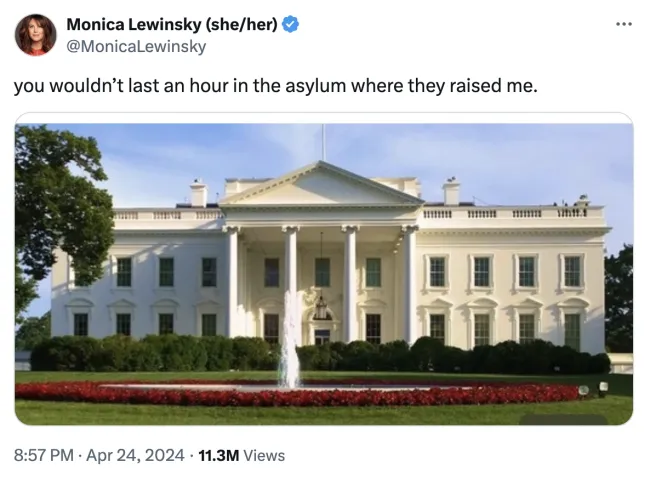 Tuit de Monica Lewinsky de la Casa Blanca.