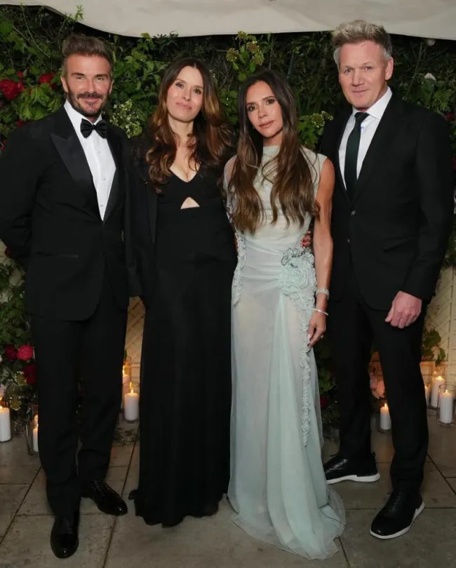 David y Victoria Beckham con Gordon Ramsay y su esposa Tana.