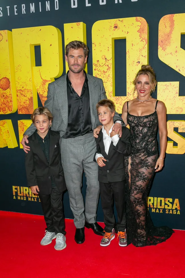 Chris Hemsworth y su esposa, Elsa Pataky, en el estreno de una película.