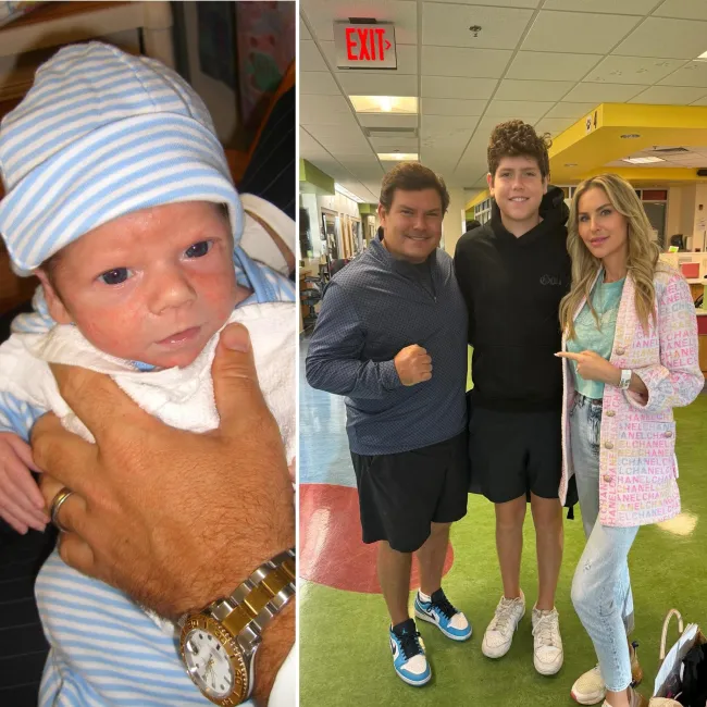 foto dividida del bebé paul baier y paul baier hoy en el hospital con sus padres
